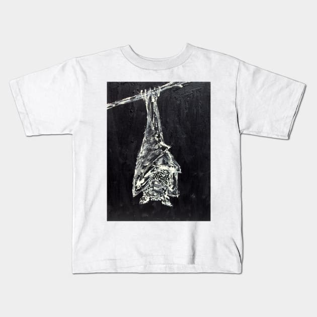 HANGING BAT Kids T-Shirt by lautir